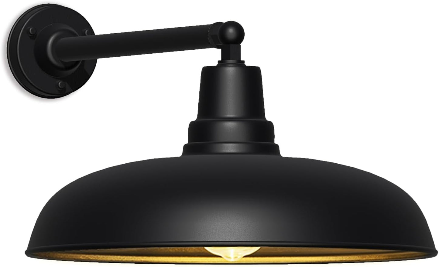 Luz granero cuello cisne 23pulg negro estilo industrial