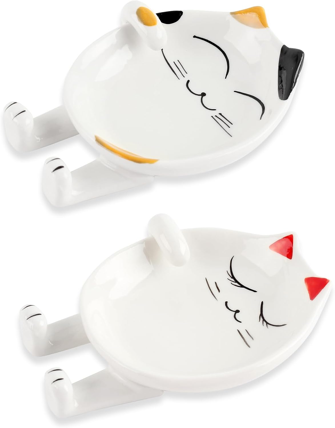 Soporte cucharas cerámica forma gato encimera