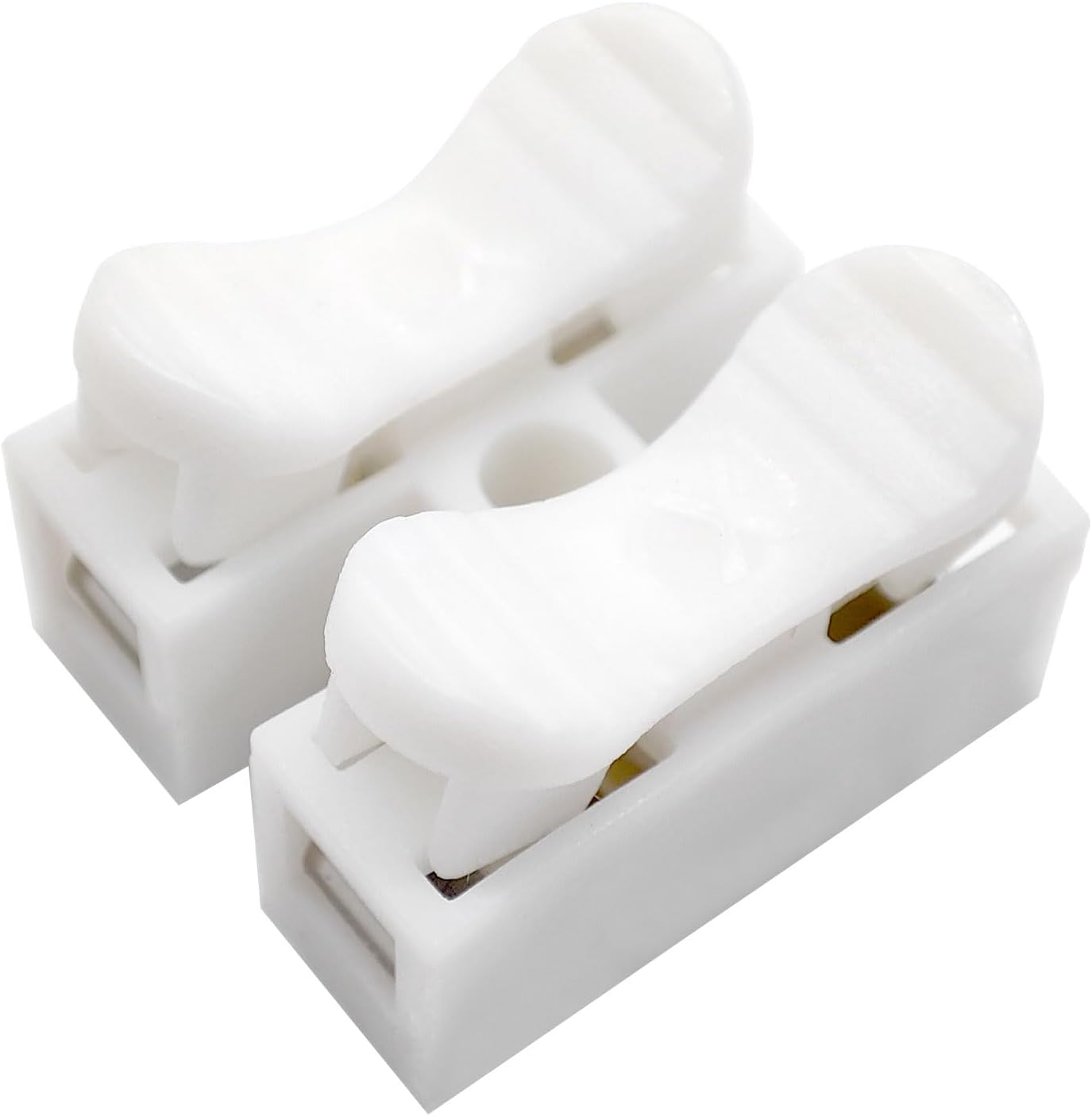 100 Conectores Alambre Resorte 10A 220V 2P Blanco