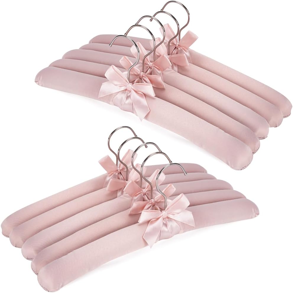 Perchas satén antiderrap 15" para mujer set 10