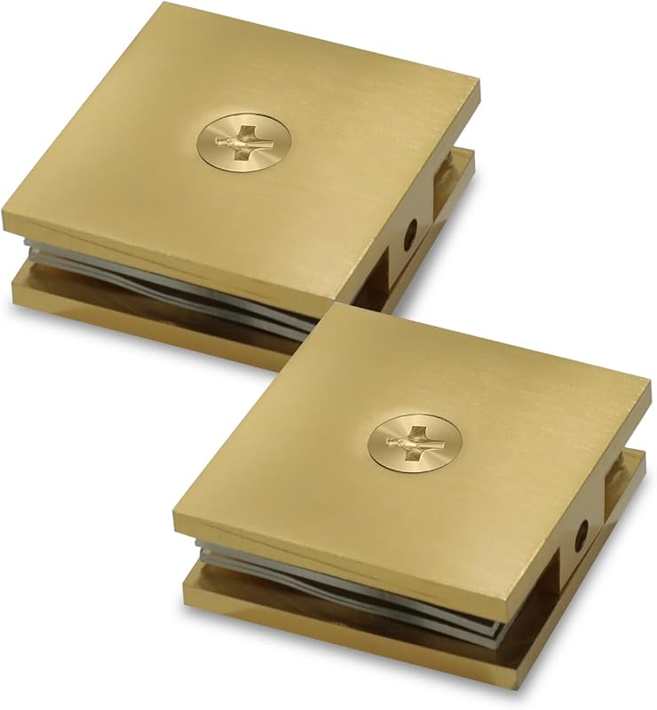 Abrazadera vidrio clips latón 5/16-3/8" color dorado