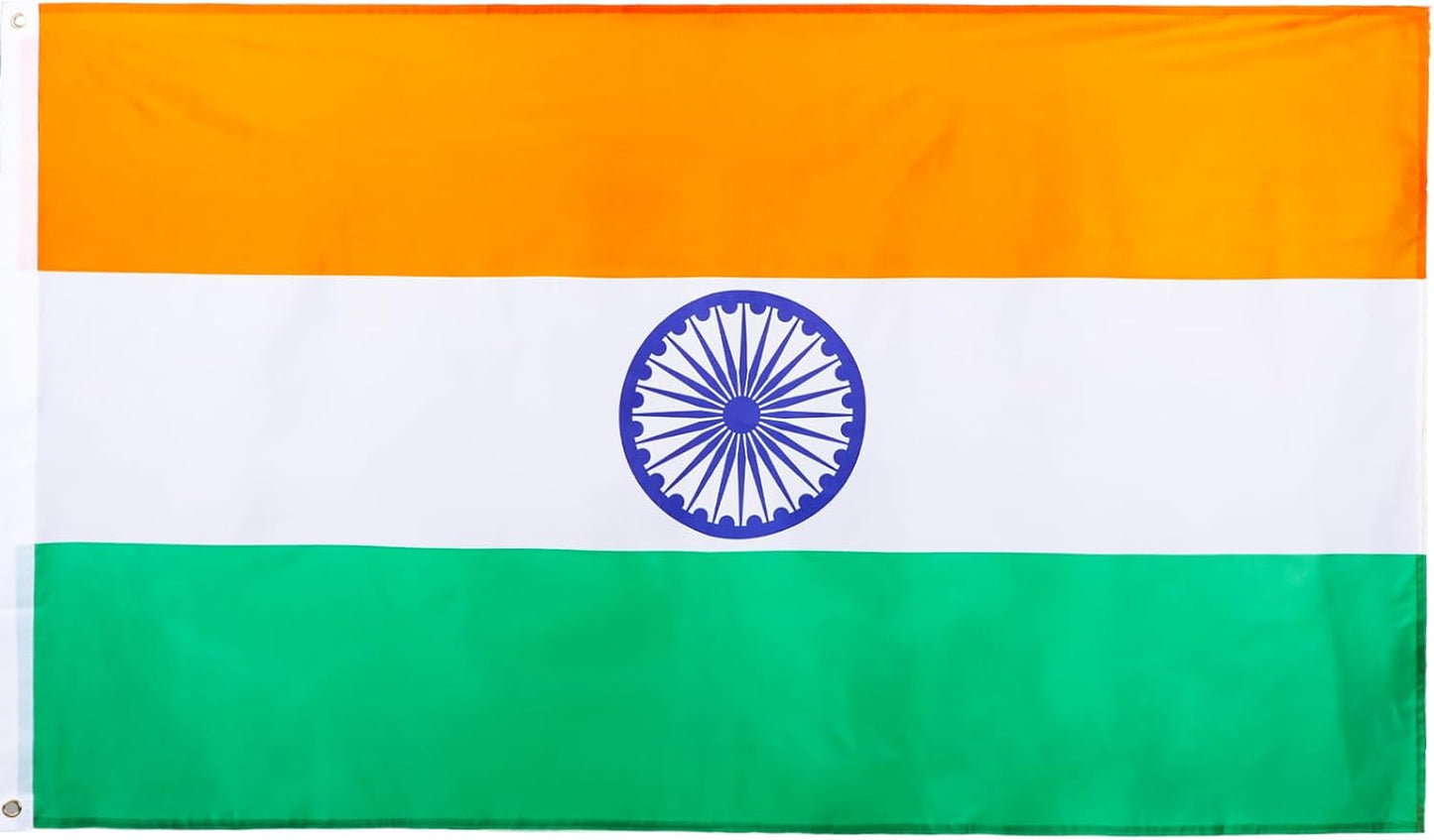 Bandera India 3x5ft poliéster chakra ashoka naranja blanco verde