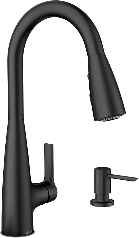 Grifo cocina negro mate rociador desplegable 87627BL