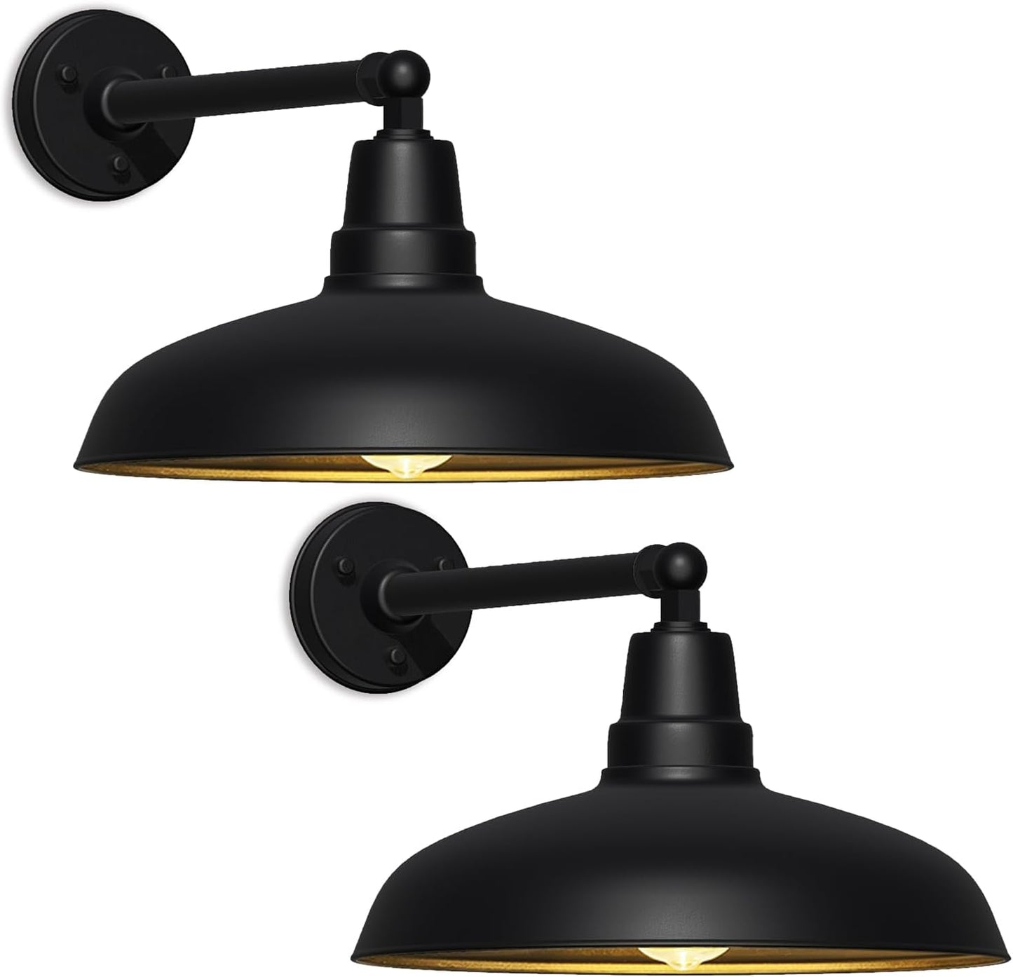 Luz granero cuello cisne 17pulg pared negro mate