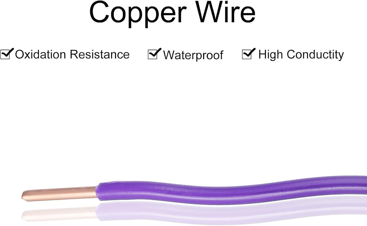 Cable THHN 14 AWG 50pies cobre sólido 600V UL morado