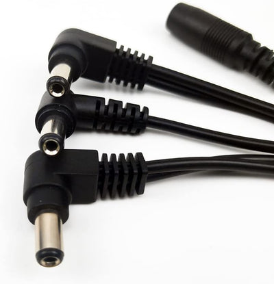 Cable divisor 1-3 vías para pedal efecto guitarra negro