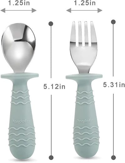 Set 4 Utensilios Silicona Bebé Sin BPA Antiestrangulamiento