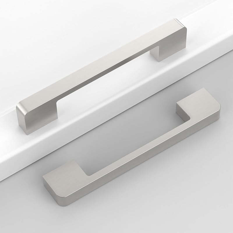 10 Tiradores Gabinete Níquel Satinado 5" Manijas Cocina