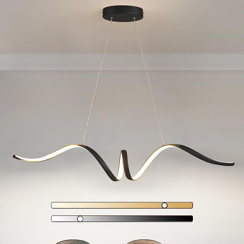 Lámpara colgante isla cocina 37" control remoto negro