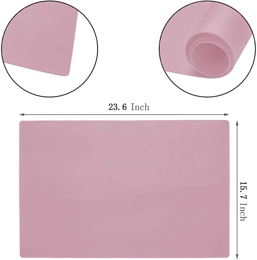 Mantel silicona 23.6x15.7pulg antideslizante rosa