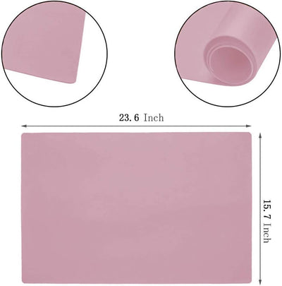 Mantel silicona 23.6x15.7pulg antideslizante rosa