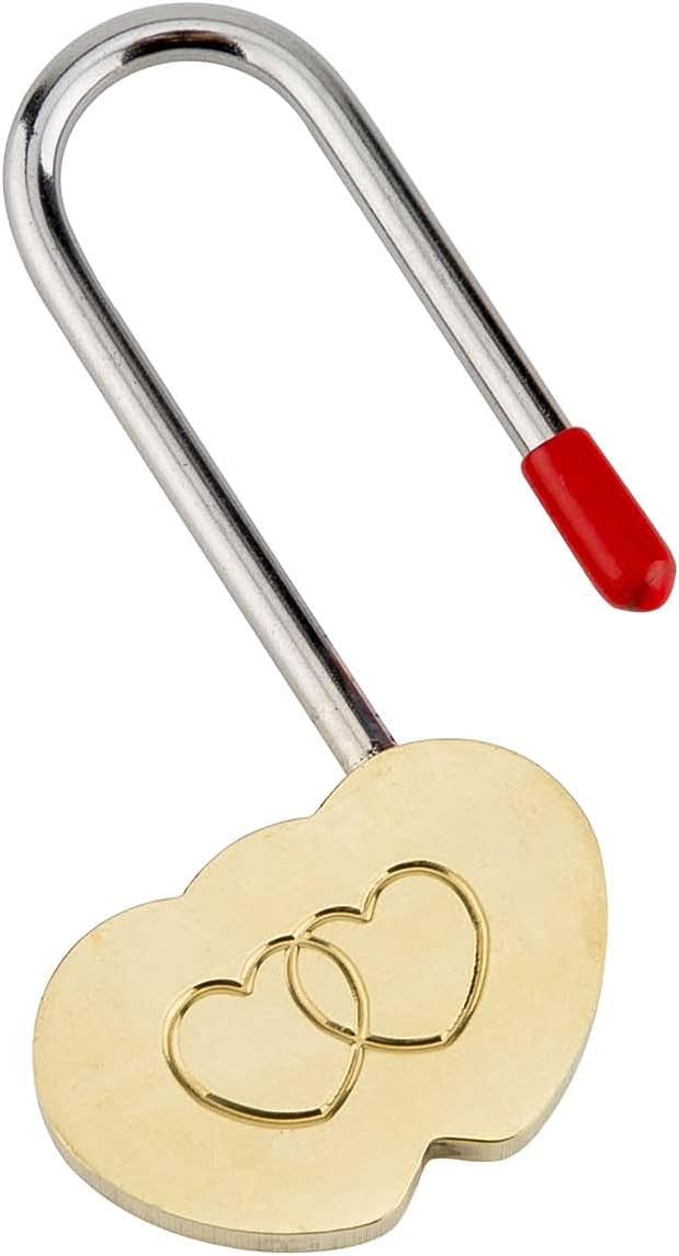Candado sin llave doble corazón 3.5x1.969pulg amor eterno