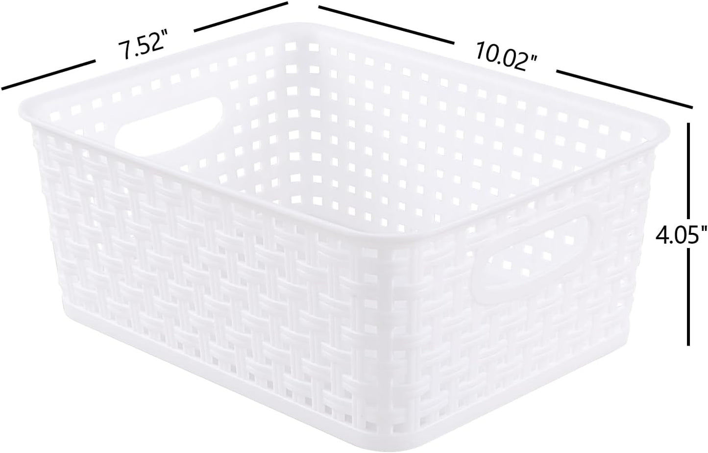 Cestas tejidas plástico organiz. 10x7.5" set 6