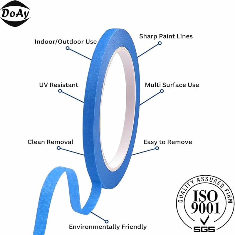 Cinta pintor azul 1/4pulg x30yardas 4rollos 120yardas total
