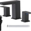 Grifo baño cascada negro 8pulg 3 orificios moderno