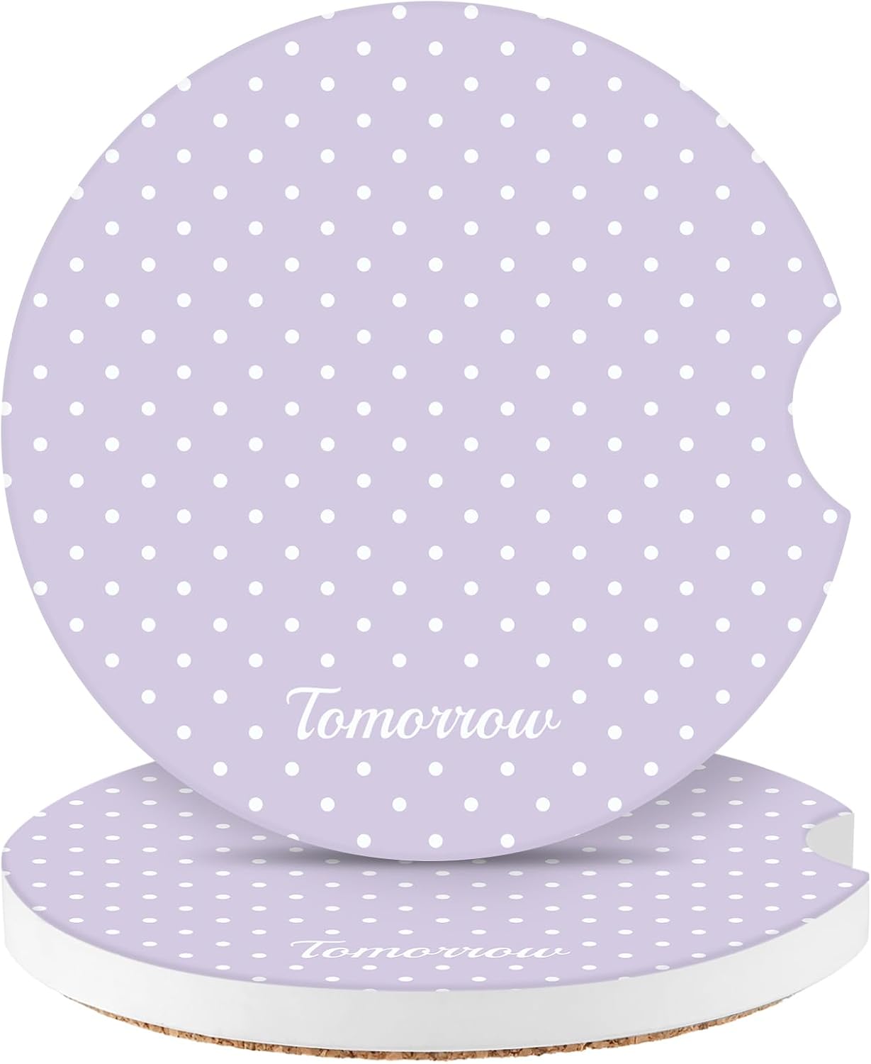 2 Pzas Posavasos Auto Lunares 2.56pulg Base Corcho Antiderrap