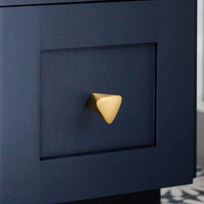 Pomo dorado para gabinete 8 pzas perilla triangular