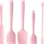Set 5 Espátulas Silicona Rosa Resistentes Calor