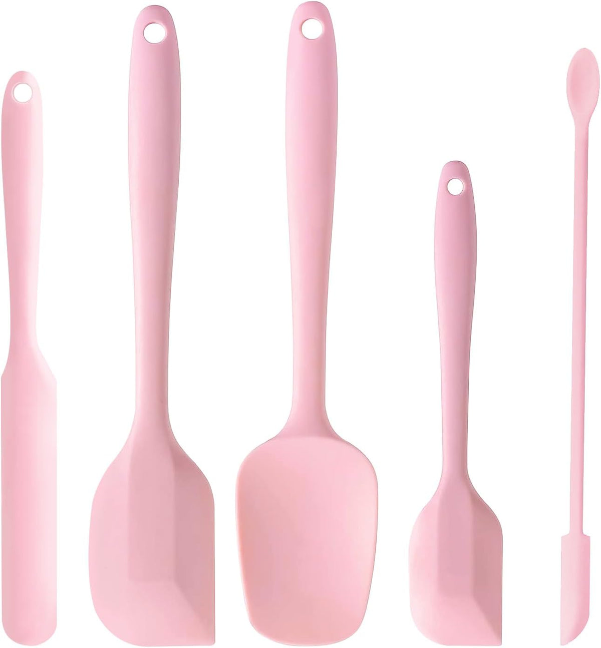 Set 5 Espátulas Silicona Rosa Resistentes Calor