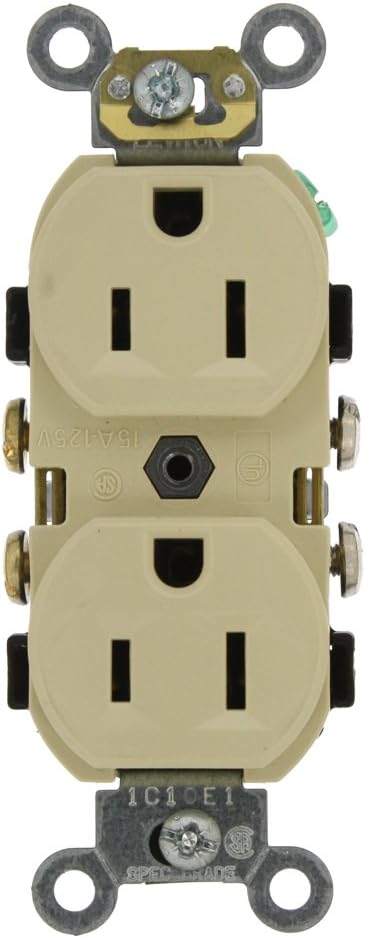 Receptáculo dúplex 15A 125V hoja recta grado comercial