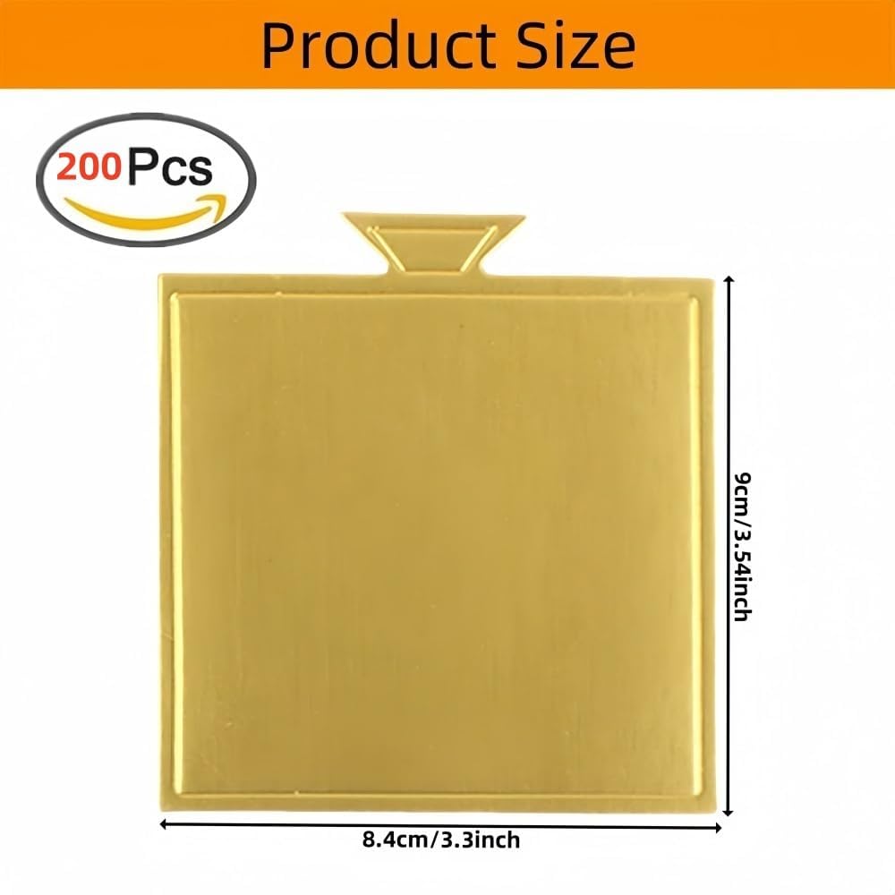 Base pastel grado alimenticio 3.5x3.3pulg color dorado
