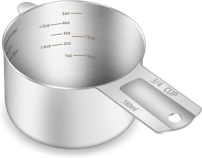 Taza medidora 3/4 taza con cuchara acero inox