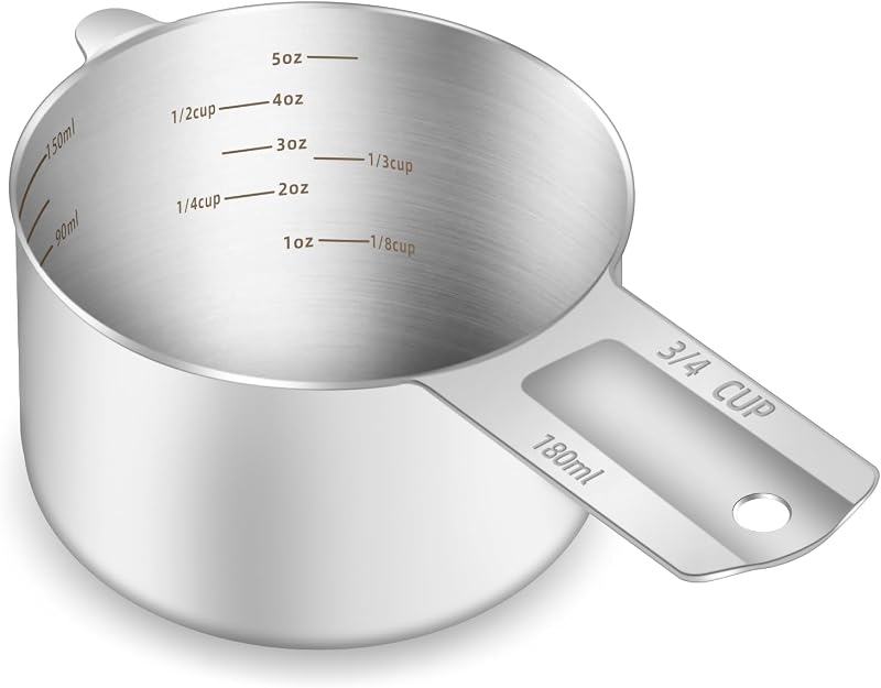 Taza medidora 3/4 taza con cuchara acero inox