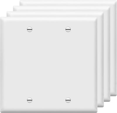 Cubierta placa pared doble blanco brillante 4.50x4.57pol