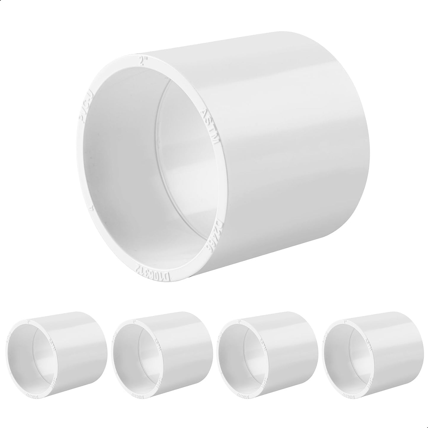 5 Pzas Adaptador PVC SCH40 2pulg Conexión Deslizante
