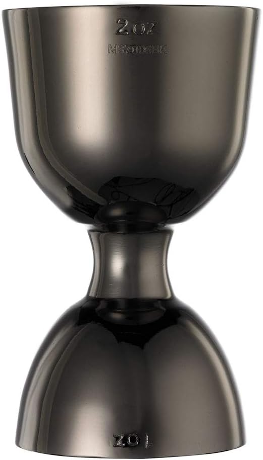 Jigger campana borde recto 1-2oz negro metal
