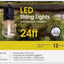 Cadena luces LED ámbar 24ft 12 luces