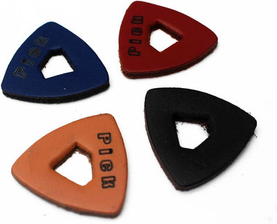 Púas cuero ukelele triángulo 4 agujeros diamante multicolor
