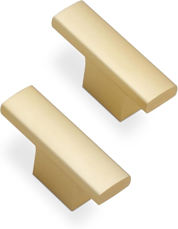 Pack 20 pomos gabinetes cocina color dorado cepillado