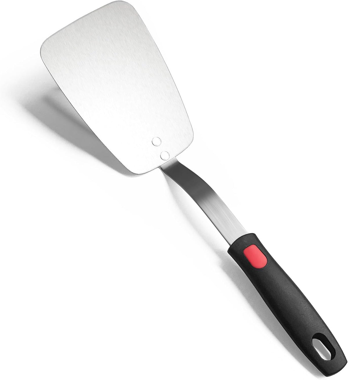 Espátula acero inox hoja fina mango silicona