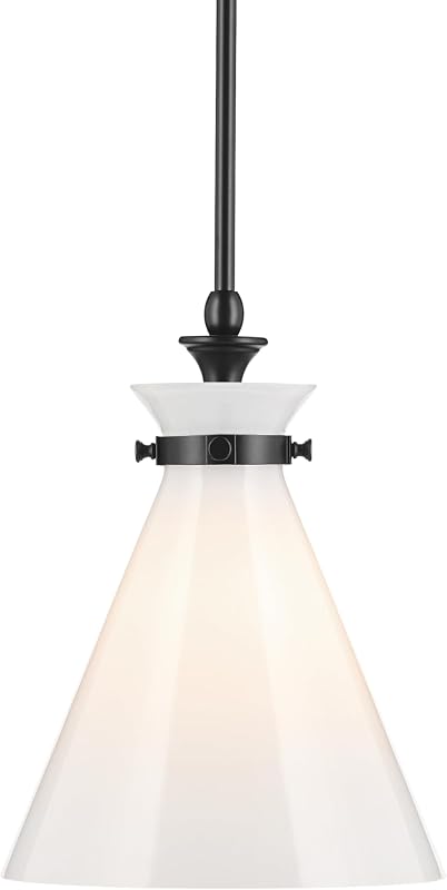Lámpara colgante isla cocina negro cristal opal