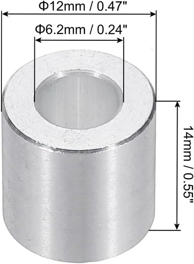 Espaciadores M6 aluminio redondos 1/4x1/2