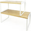 Estante apilable madera escalonada 12x16" roble y blanco