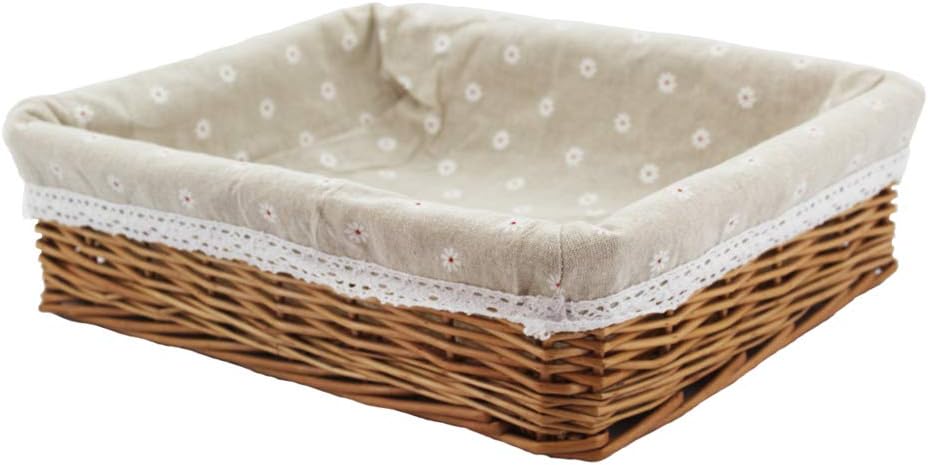 Cesta mimbre rectangular para artes y manualidades