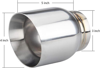 Punta escape universal 3pulg a 4-5pulg acero inox