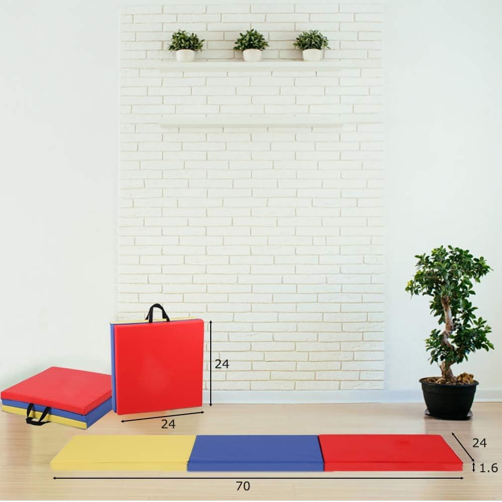 Colchoneta gimnasia portátil 4x8pulg piel sintética con asas