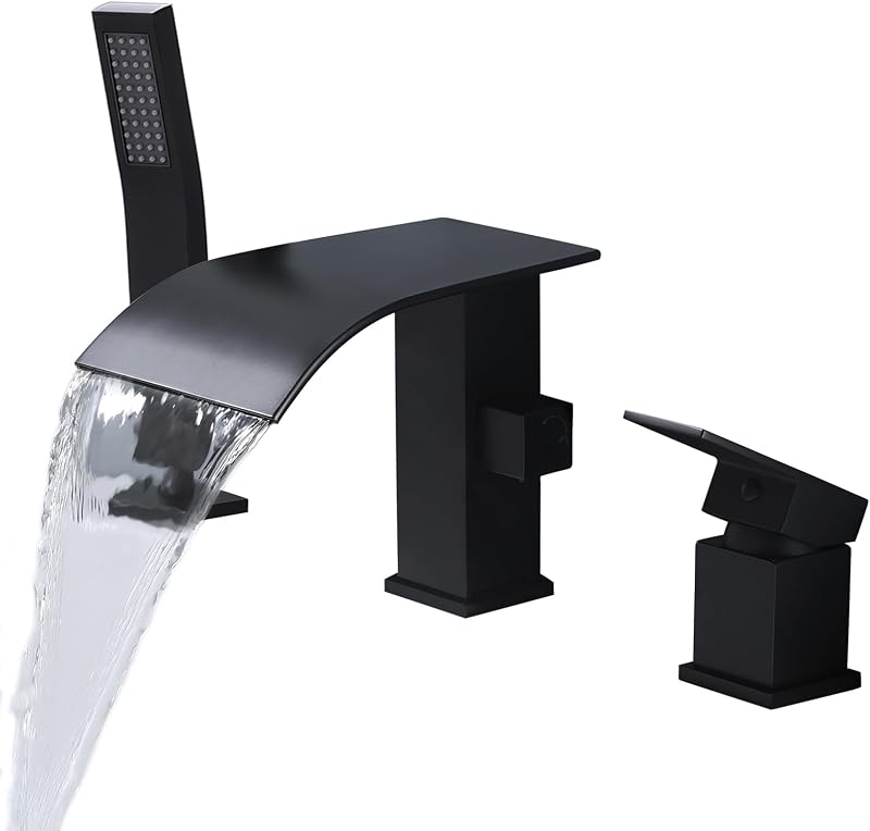 Grifo bañera tipo cascada con ducha mano y llenador