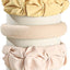Torre organizadora diadema terciopelo suave beige vertical
