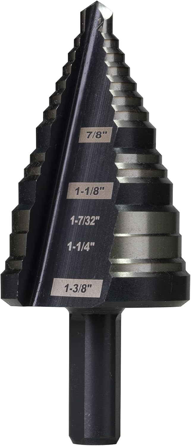Broca escalonada HSS 1/4-3/8pulg para metal madera aluminio