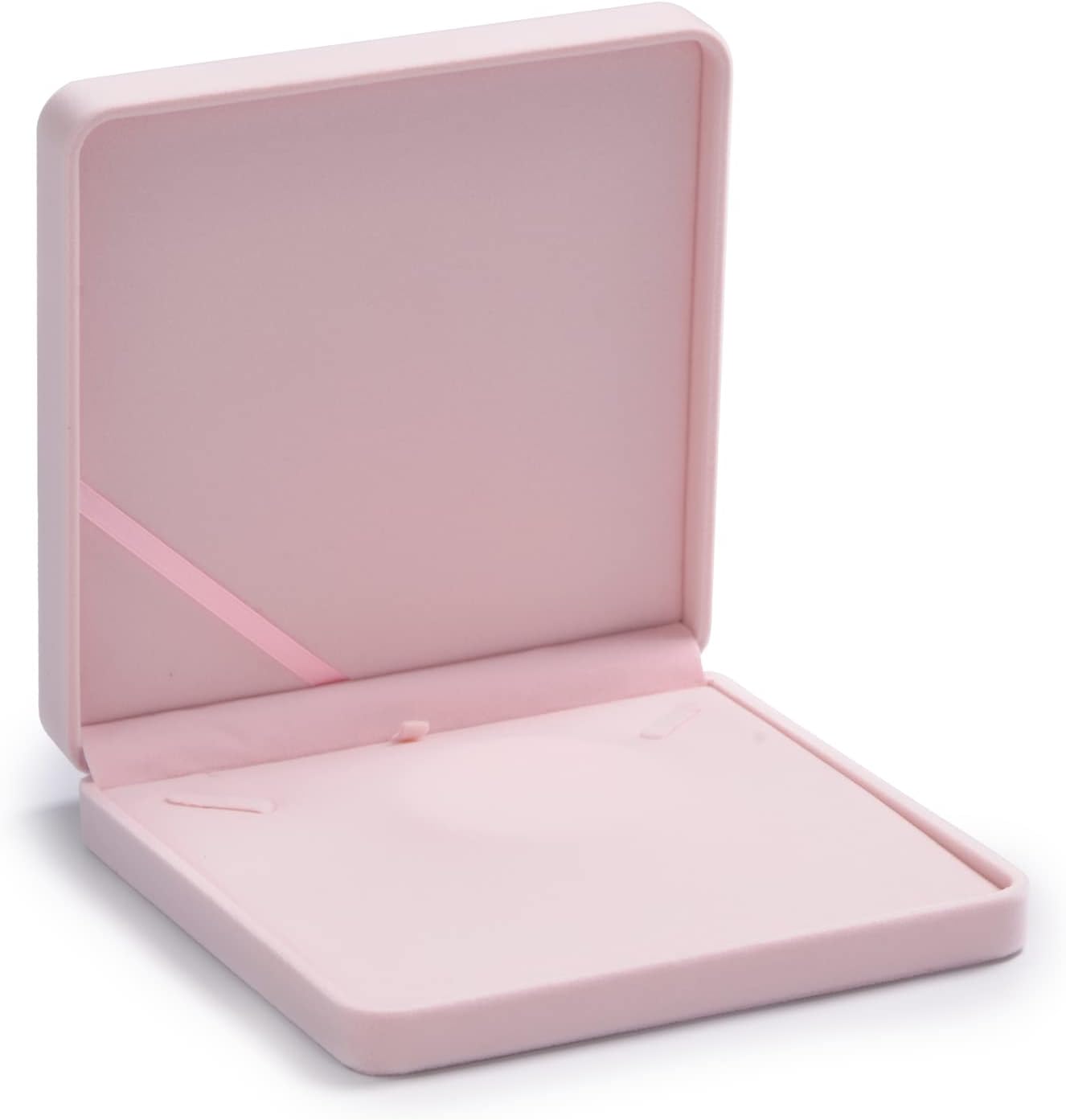 Caja terciopelo rosa para collar grande estuche joyas