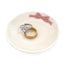Plato cerámica anillos blanco lazo rosa bandeja joyas