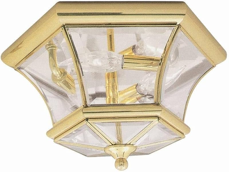 Soporte techo 3 luces latón pulido