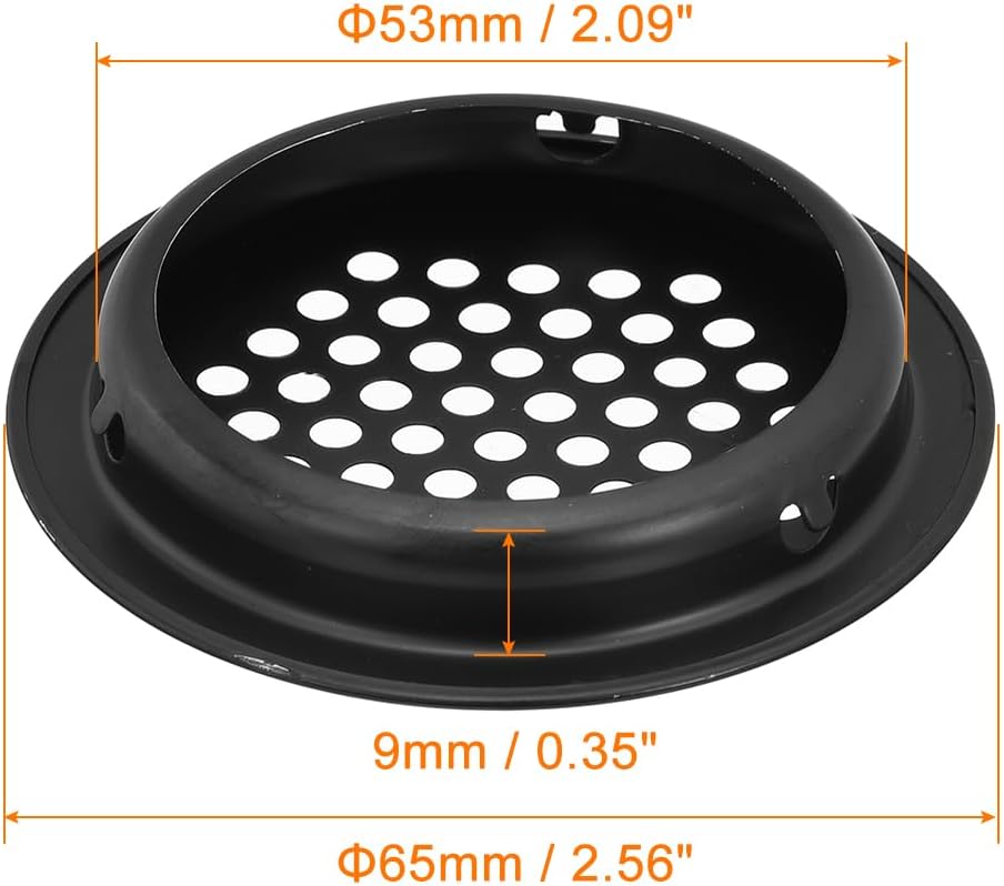 Ventilación Soffit 2.087pulg 20 Rejillas Acero Inox Negro