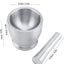 Set 2 Pzas Mortero Acero Inox Cepillado Trituradora Ajo