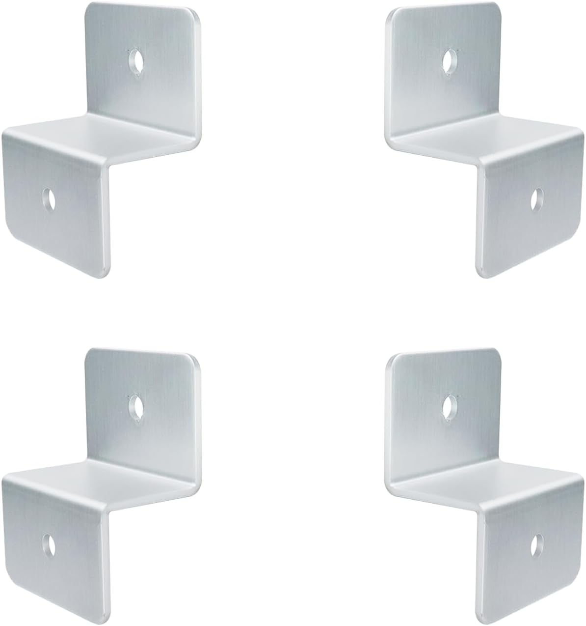 4 Set Soportes Panel Solar Aluminio Z Plata