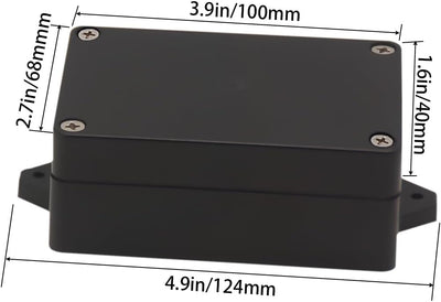 Caja conexiones plástico ABS IP65 negro 3.94x2.68x1.57pulg
